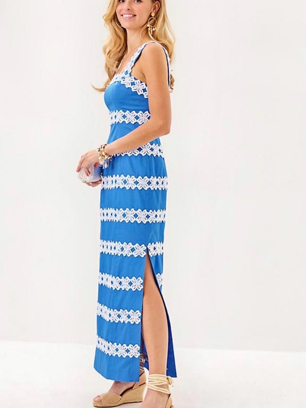 Lilly Pulitzer Davis Maxi Dress size 8 Sun washed Blue - Picture 3 of 5